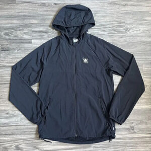 Adidas Dekum Packable Hooded Windbreaker Jacket Black‎ Size Small